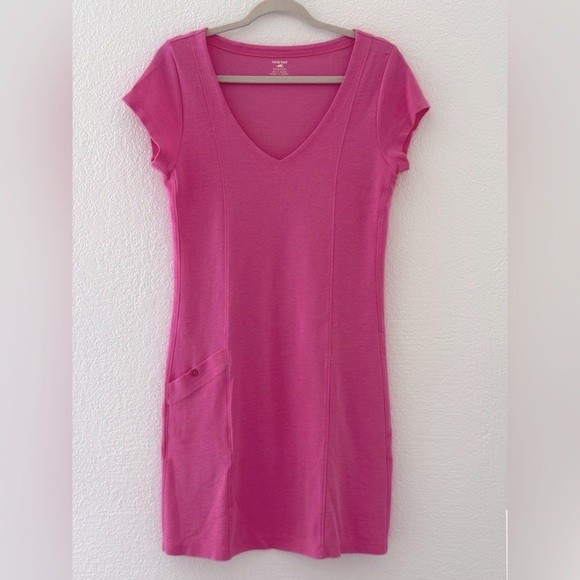 Toad & Co / Horny Toad M Pullover Pink Shirt Dress Single Pocket Cotton Blend - Picture 1 of 8